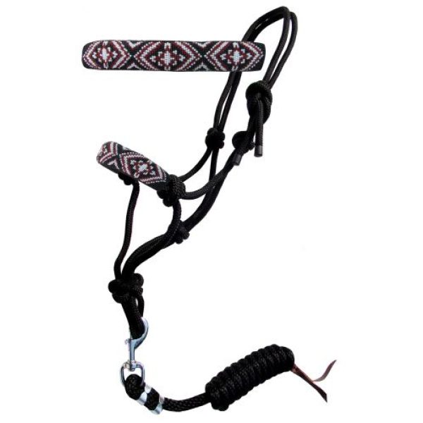 Showman® Beaded Cross Nose Cowboy Knot Rope Halter & 7' Lead