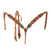 Showman Browband Headstall & Breastcollar Set w/ Wool Serape Saddle Blanket Inlay