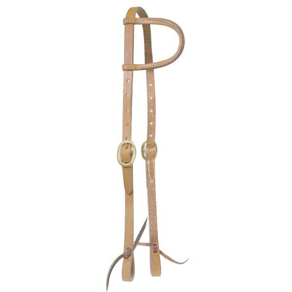 Showman Argentina Cow Leather One Ear HEADSTALL with BRASS Buckles & Tie Loops