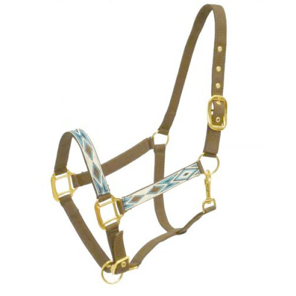 Embroidered DIAMOND Design HALTER Adjustable Nylon with BRASS Hardware Full Size - Image 5