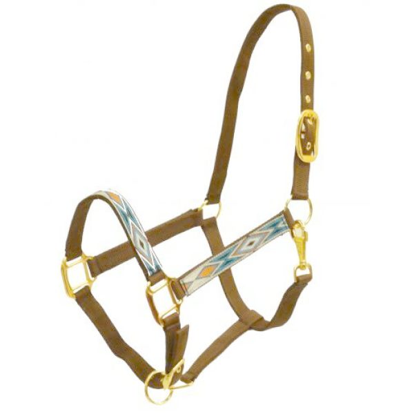 Embroidered DIAMOND Design HALTER Adjustable Nylon with BRASS Hardware Full Size - Image 6