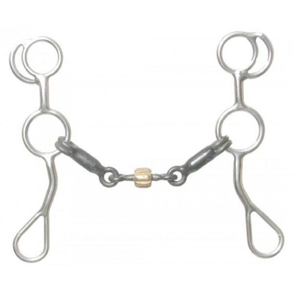 Showman Stainless Steel Training SNAFFLE BIT 5" Sweet Iron Dog Bone Roller Mouth